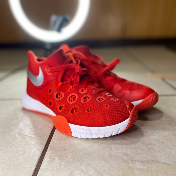 Nike Zoom Hyperquickness 2015 TB Basketball Shoes 749883-606 Unvrsty Red/Bright - Picture 3 of 9